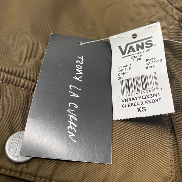 VANS Women's Bomber Jacket Brown Pockets Flight Satin Zip Oversized Size 0A7YQX - Picture 5 of 5